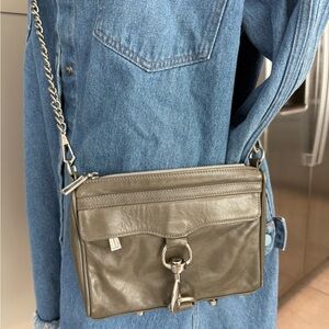 Rebecca Minkoff Gray Leather Crossbody Chain Bag